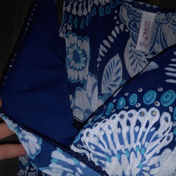 Tank Top with Blue Nature Pattern - Top lined - Picture 7 of 7